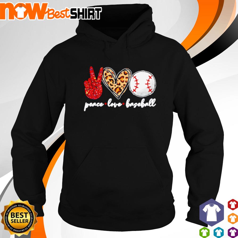 Awesome peace love Baseball s hoodie