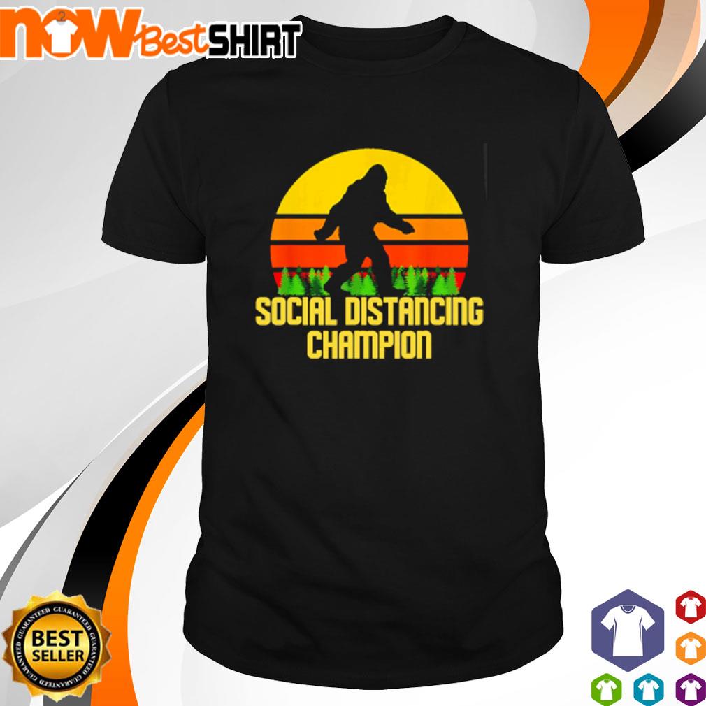 Bigfoot social distancing champion sunset shirt