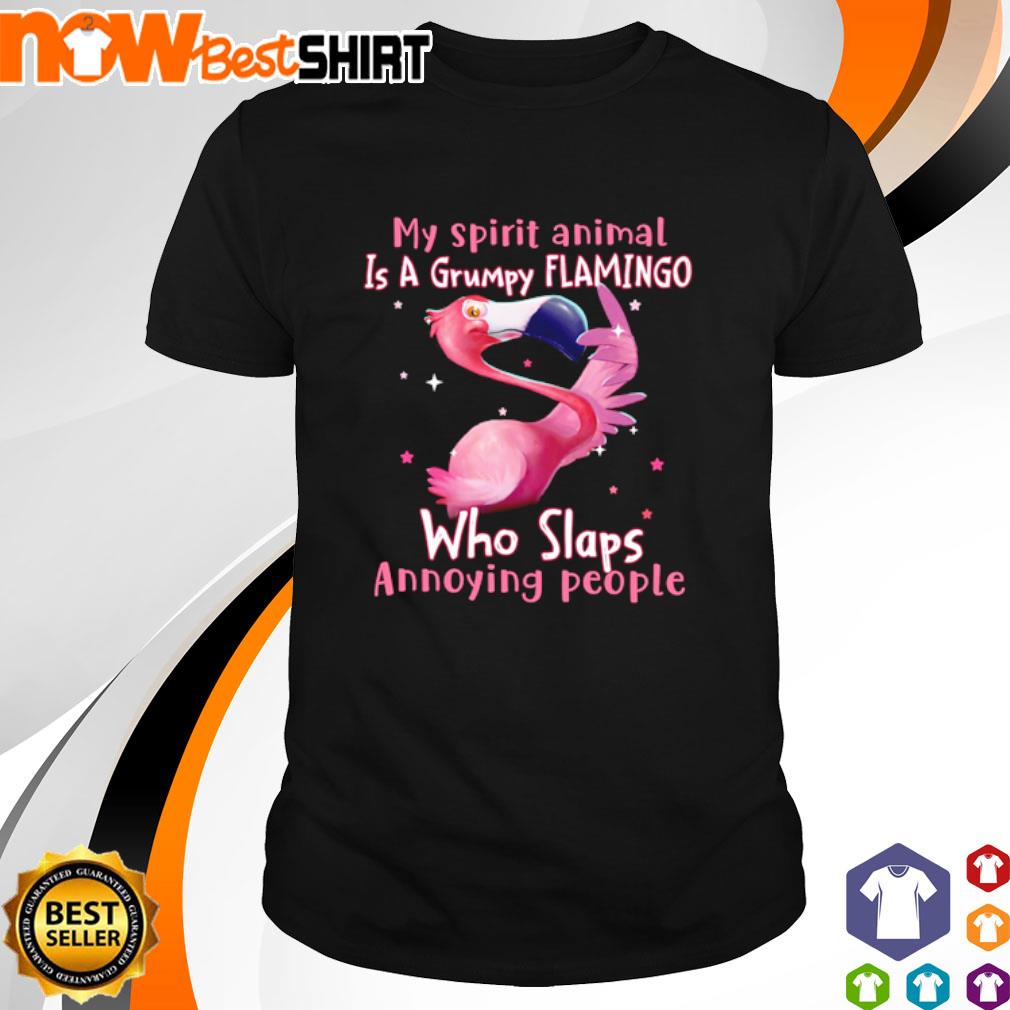 Flamingo My spirit animal is a grumpy Flamingo who slaps annoying people shirt