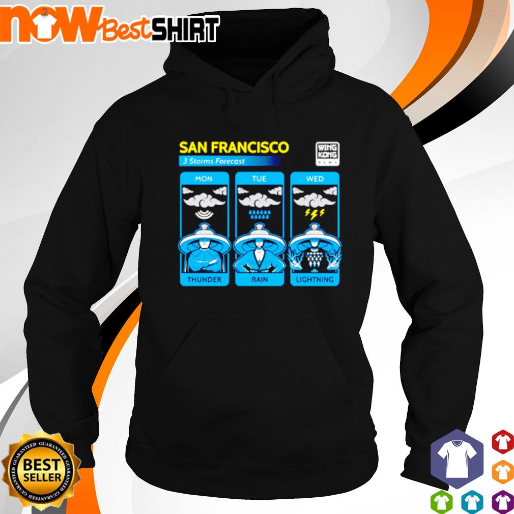 San Francisco 3 storms forecast mon tue wed thunder rain lightning s hoodie