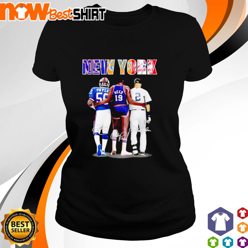New York Giants Lawrence Taylor New York Knicks Willis Reed New York  Yankees Derek Jeter shirt, hoodie, sweatshirt and tank top