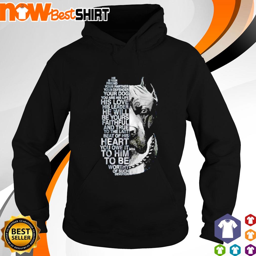 Pitbull he is your friend your partner your defender your dog shirt ...