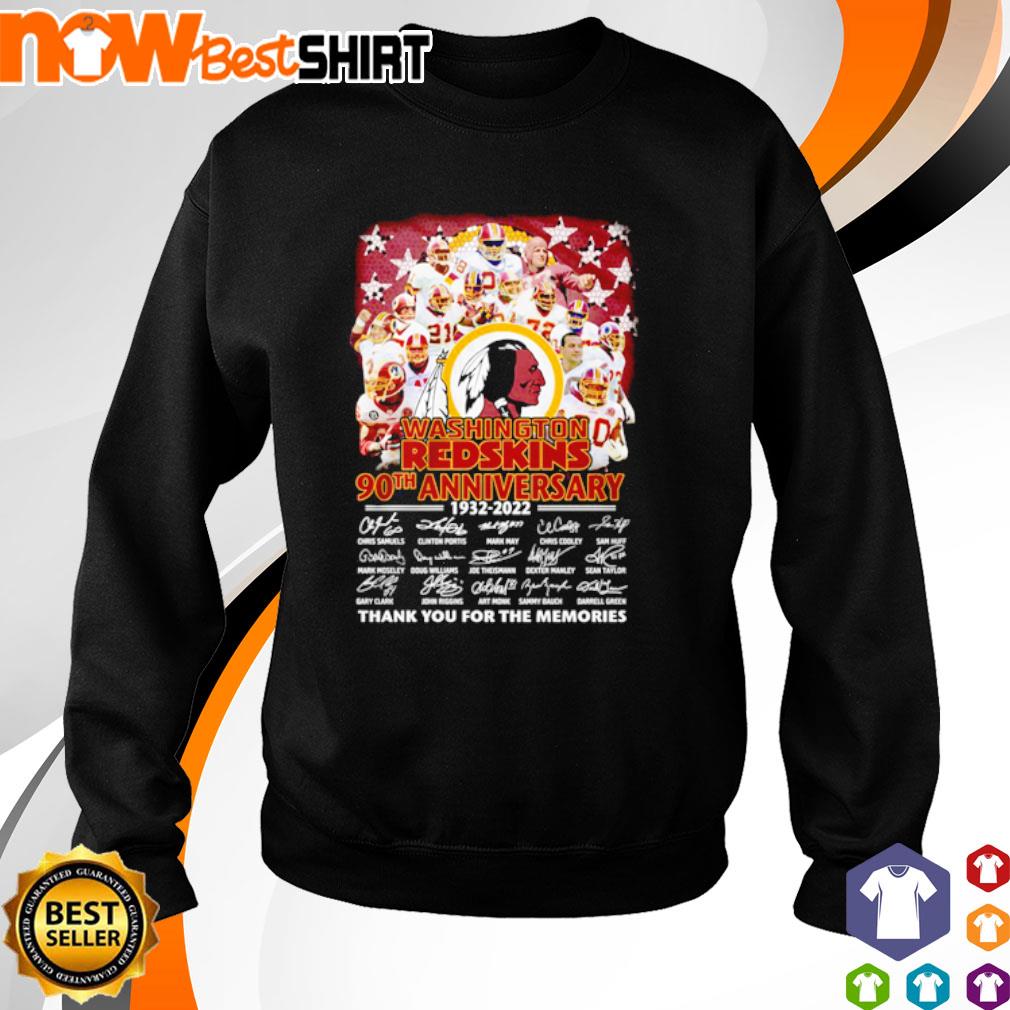 Washington Redskins 90th Anniversary 1932 2022 Thank You For The Memories  Signatures Shirt