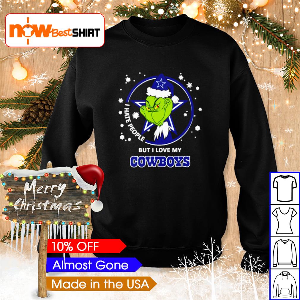 The Grinch I Hate People But I Love My Dallas Cowboys Christmas Shirt,  hoodie, sweater and long sleeve