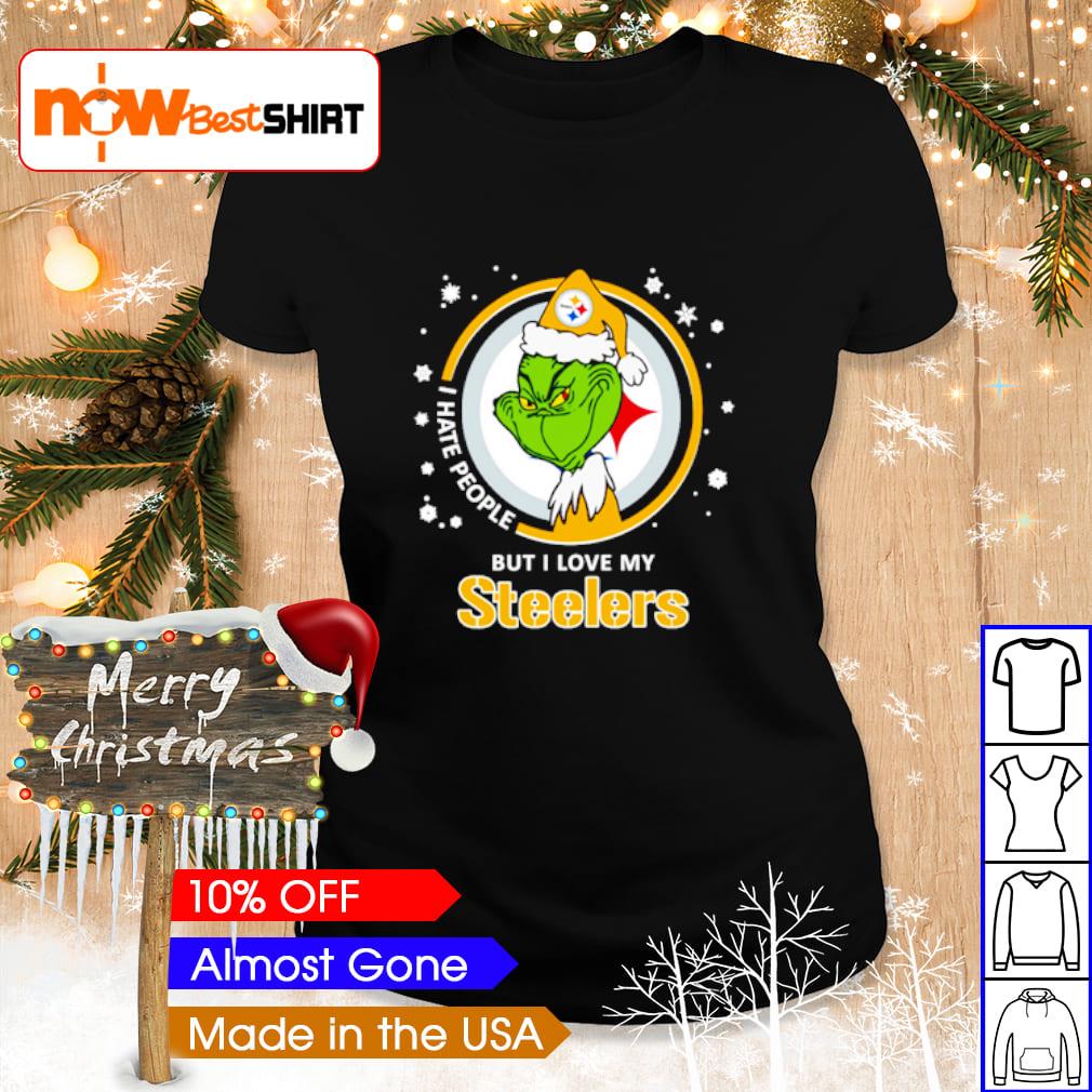 I Hate People But I Love My Pittsburgh Steelers Grinch T-Shirt - T-shirts  Low Price