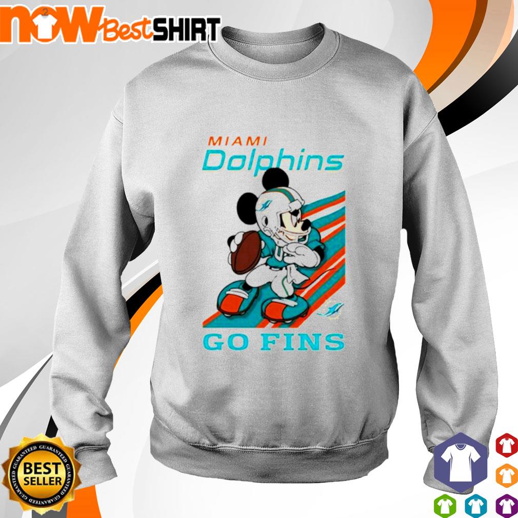 Miami Dolphins Slogan Go Fins Mickey Mouse T-Shirt - T-shirts Low Price