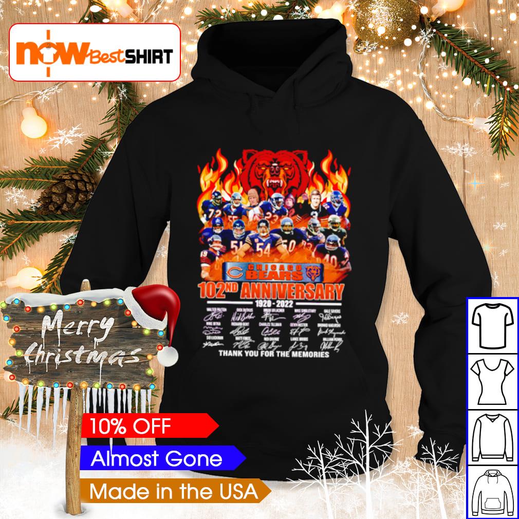 Christmas Day 2022 Chicago Nfl Chicago Bears 102Nd Anniversary 1920 - 2022 Thank You For The Memories  Shirt, Hoodie, Sweatshirt And Tank Top