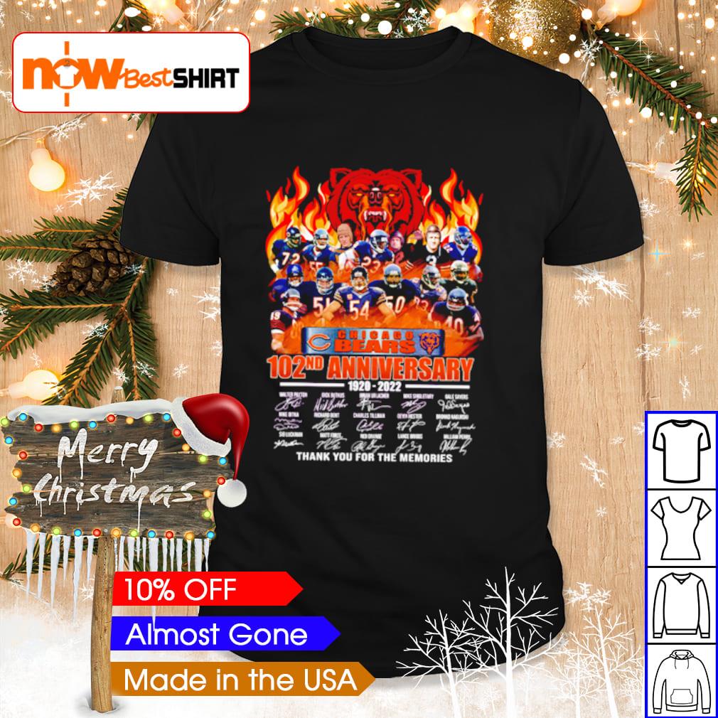 Christmas Day 2022 Chicago Nfl Chicago Bears 102Nd Anniversary 1920 - 2022 Thank You For The Memories  Shirt, Hoodie, Sweatshirt And Tank Top