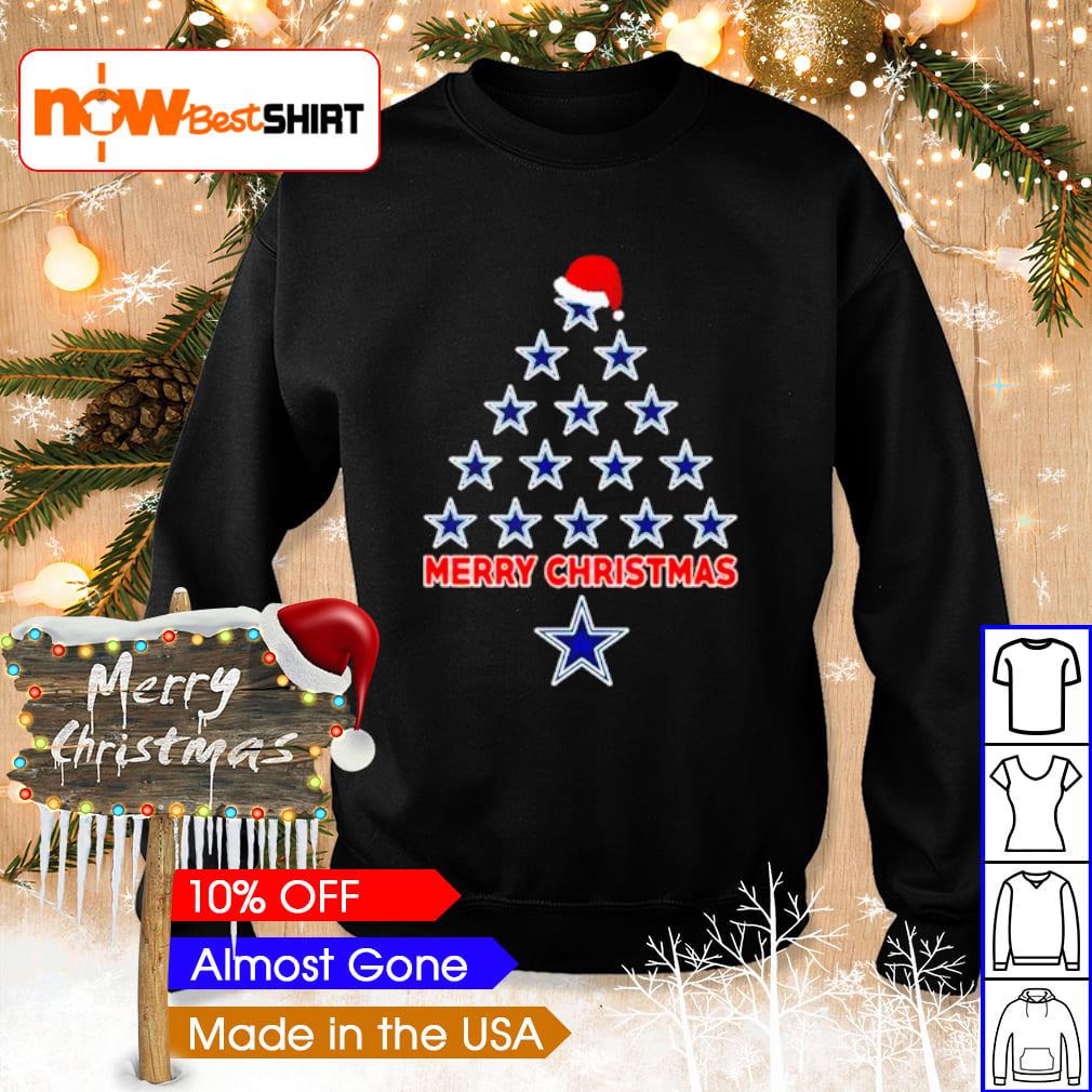 Vintage Car Carrying Christmas Tree Dallas Cowboys Merry Christmas T-Shirt  - TeeNavi