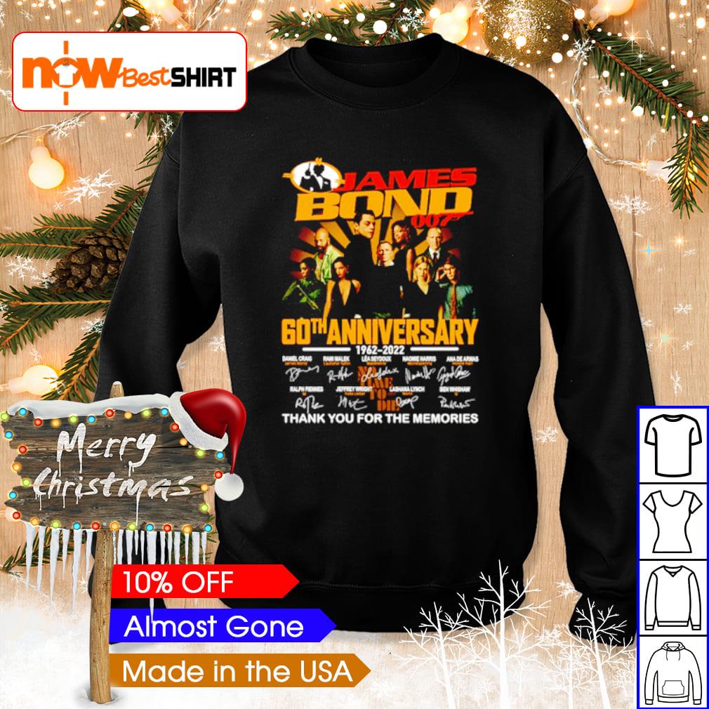 007 Days Of Christmas 2022 James Bond 007 60Th Anniversary 1962 - 2022 Signature Shirt, Hoodie, Sweatshirt And Tank Top