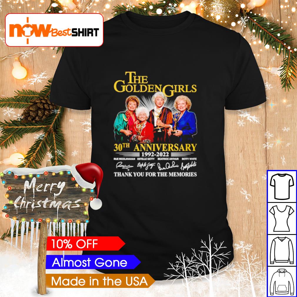 Christmas 2022 Rune The Golden Girls 30Th Anniversary 1992 - 2022 Thank You For The Memories  Signature Shirt, Hoodie, Sweatshirt And Tank Top