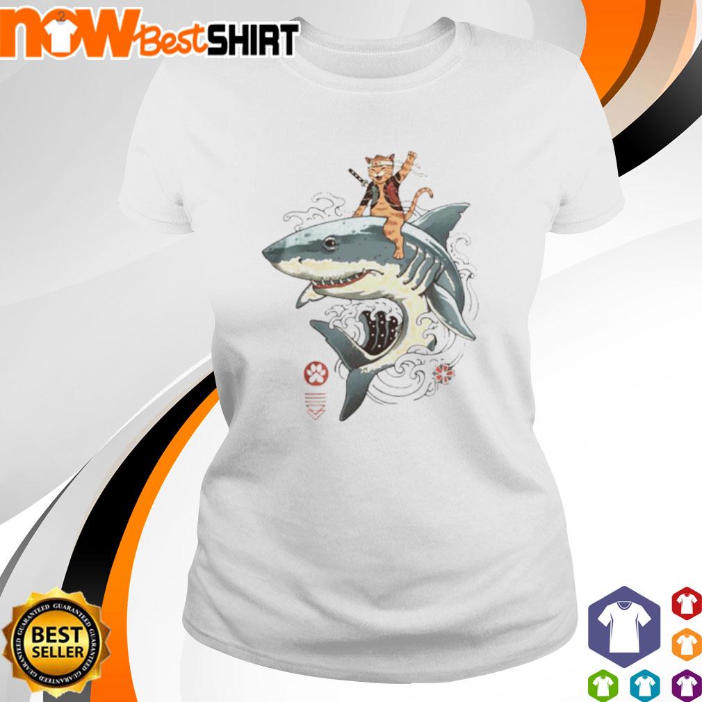 Cat riding hotsell a shark shirt