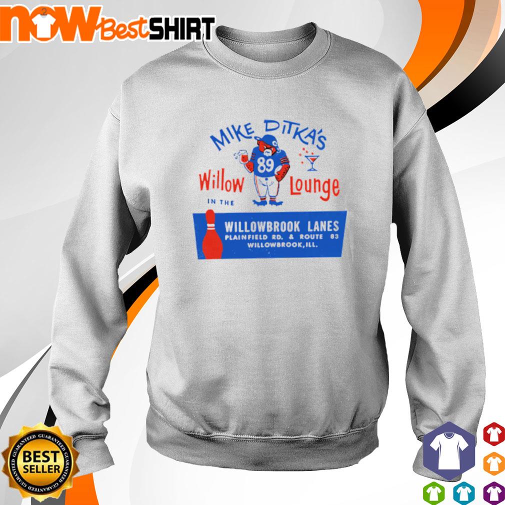 White Label Mfg Mike Ditka's Willow Lounge - Willowbrook, Il - Vintage Bowling Alley - Long Sleeve T-Shirt Heather Grey / S