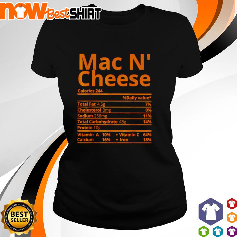 Mac N Cheese Nutrition Facts Matching Thanksgiving Christmas s ladies-tee