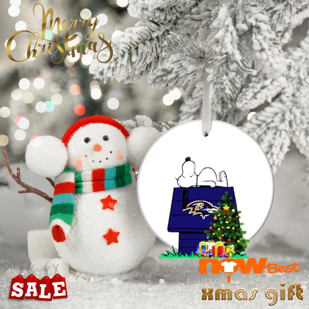 Baltimore Ravens Snoopy Christmas Circle Ornament