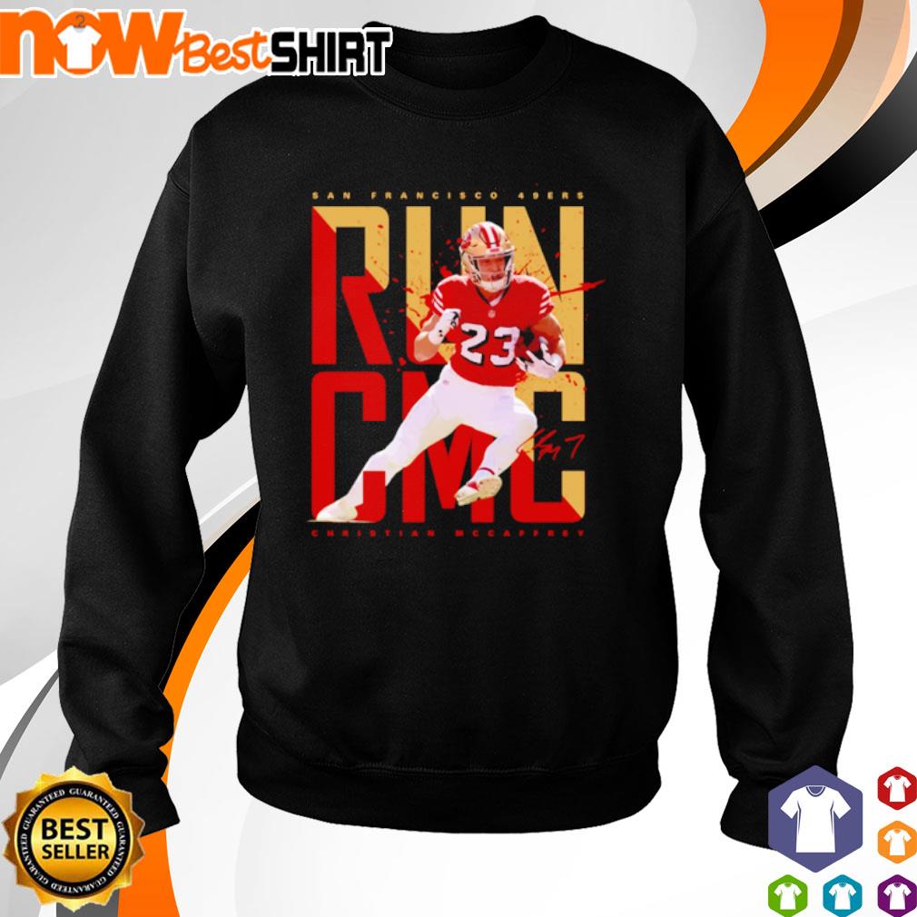 Christian McCaffrey 23 San Francisco 49ers football player run CMC outline  shirt, hoodie, sweater, long sleeve and tank top