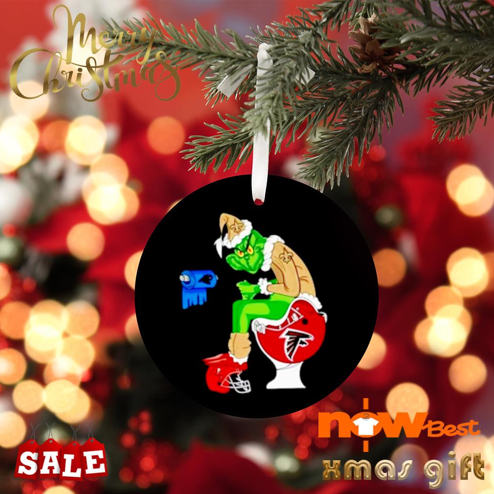 Cute The Grinch Hand Holding Ornament New Orleans Saints Christmas