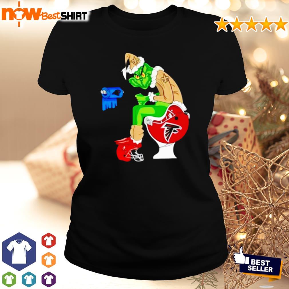 Buy New Orleans Saints Grinch Sitting On Tampa Bay Buccaneers Toilet And  Step On Atlanta Falcons Helmet Shirt For Free Shipping CUSTOM XMAS PRODUCT  COMPANY