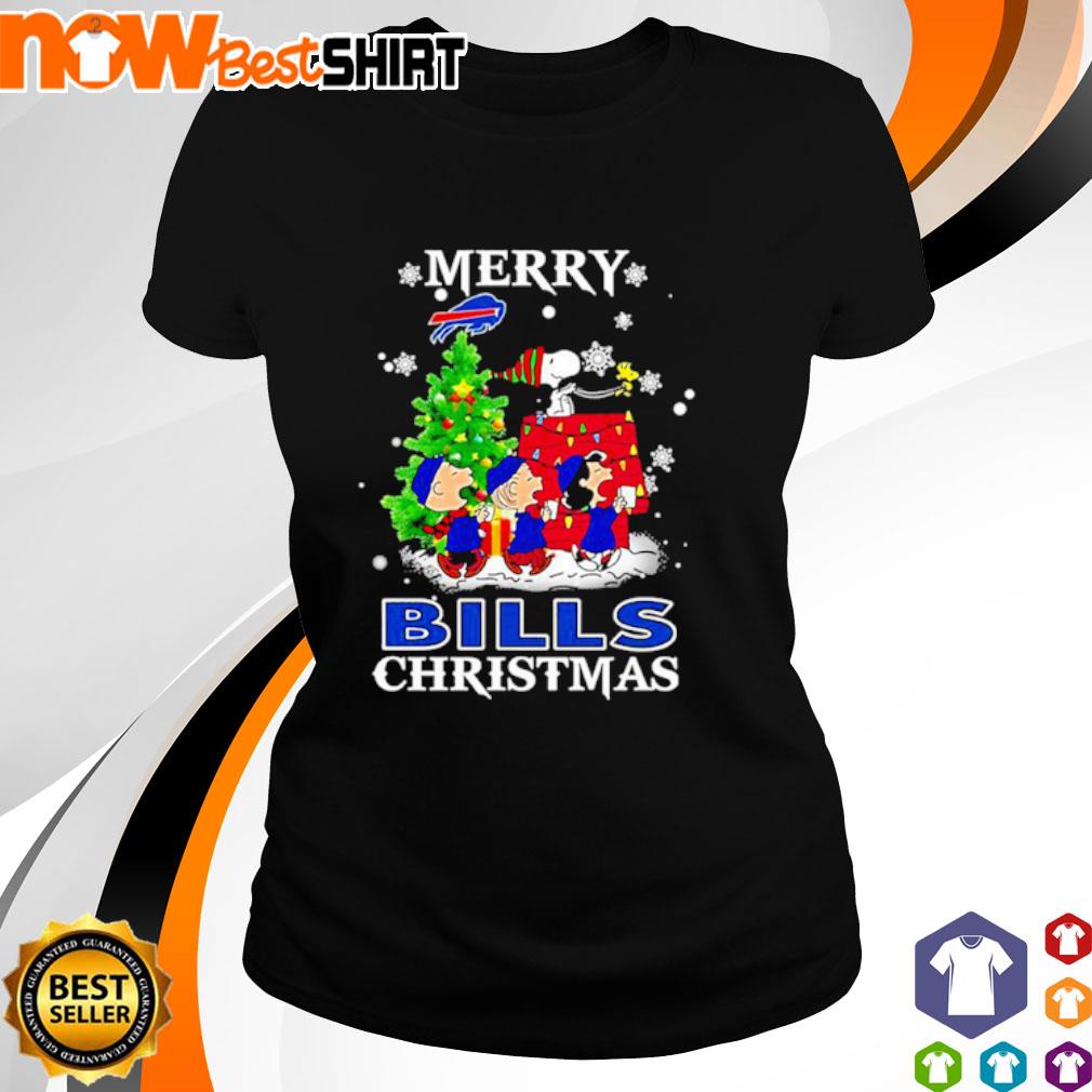 Buffalo Bills Santa Snoopy Wish You A Merry Christmas Shirt