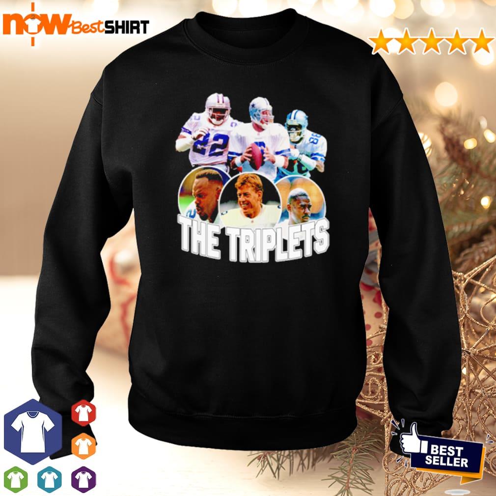 Dallas Cowboys the triplets Emmitt Smith Troy Aikman Michael Irvin  signatures photo design t-shirt, hoodie, sweater, long sleeve and tank top