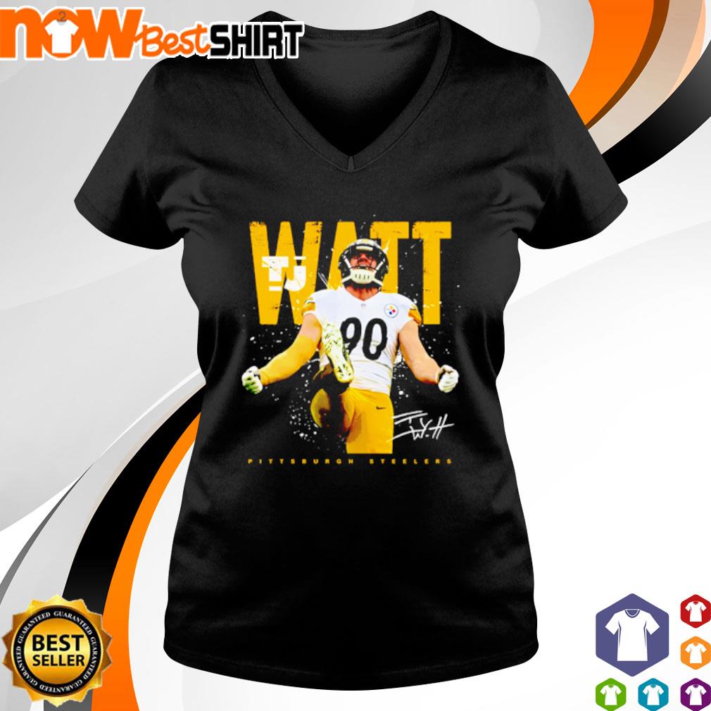 TJ Watt Shirt Splatter Pattern Signature Pittsburgh Steelers Gift