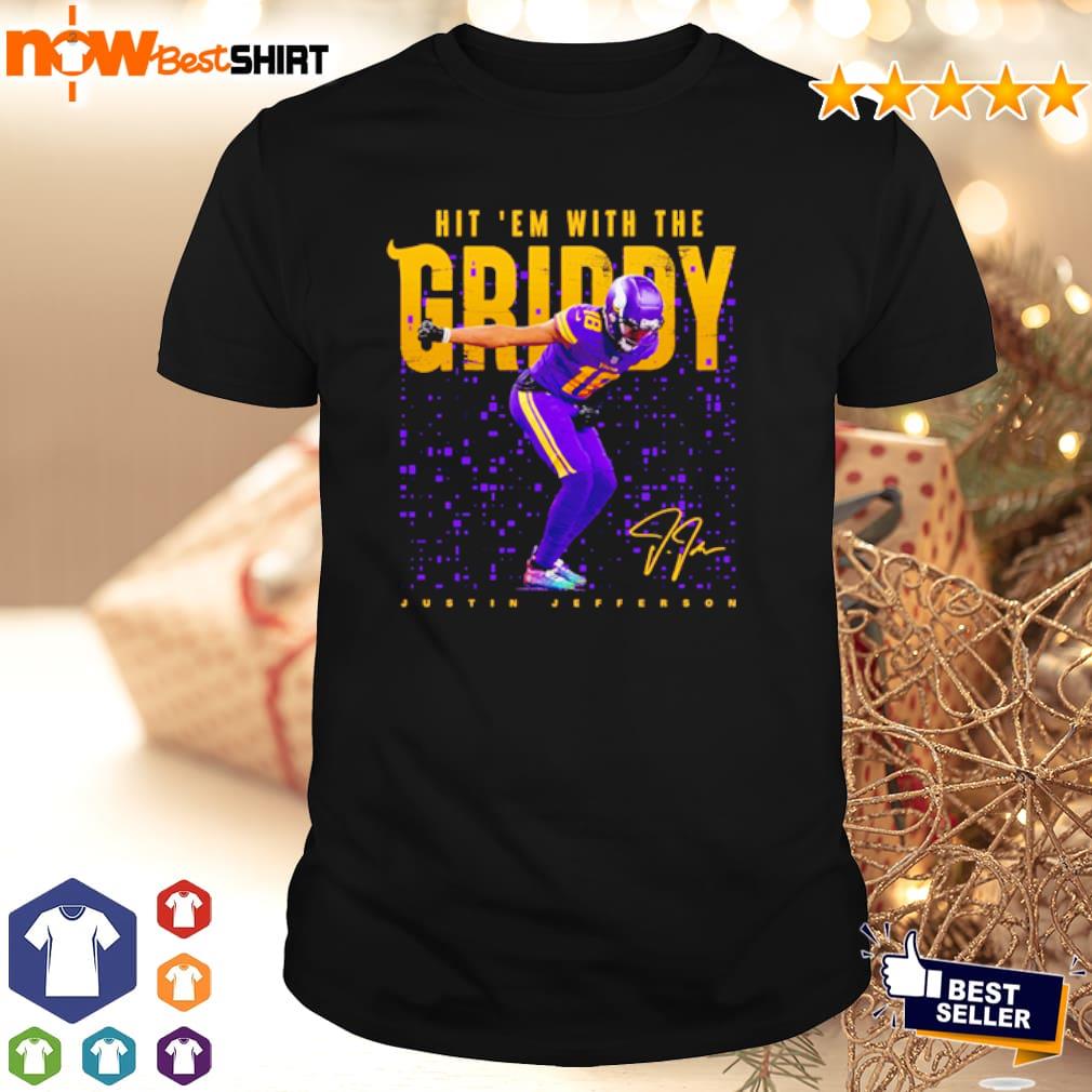 : Getting Griddy Youth Short Sleeve T-Shirt Funny endzone Dance  Performed by Vickings Justin Jefferson: Clothing, Shoes & Jewelry