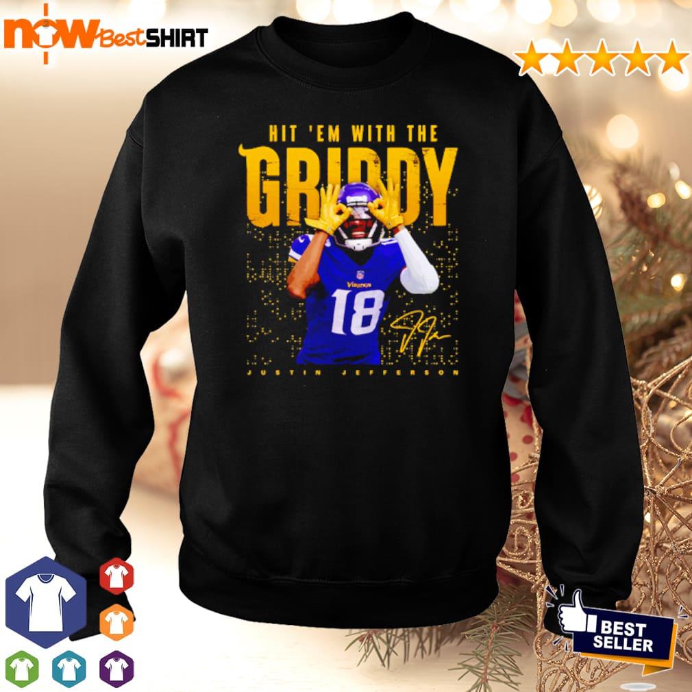 Justin Jefferson Griddy Shirt, Vintage Bootleg Unisex Hoodie Tee Tops