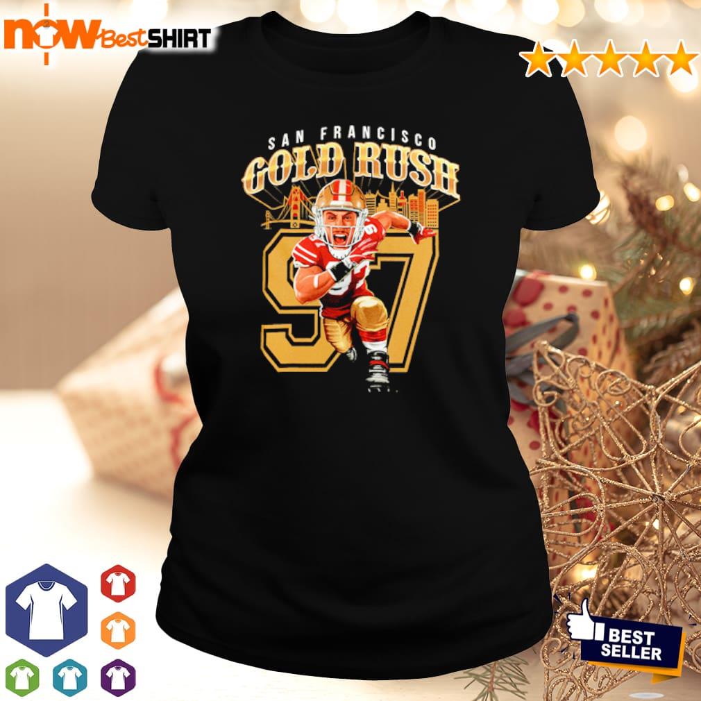 Printify Youth Nick Bosa Gold Kapow! - Fine Jersey Tee Heather / XL