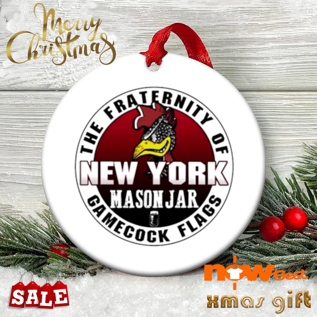 The Fraternity of Gamecock Flags New York Mason Jar ornament