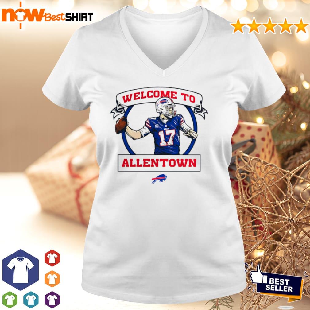 Josh Allen Buffalo Bills football no 17 welcome to Allentown logo shirt,  hoodie, sweater and v-neck t-shirt