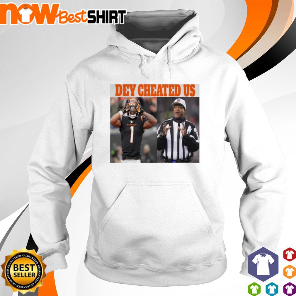 Ja'Marr Chase Dey Cheated Us shirt, hoodie, sweater, long sleeve