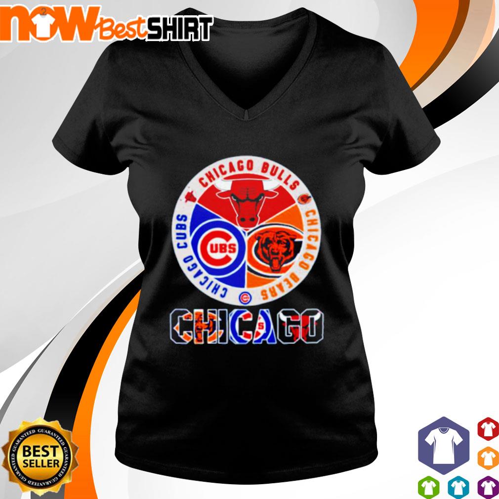 Chicago bulls chicago bears and Chicago Cubs logo teams new design 2023 t  shirt - Limotees