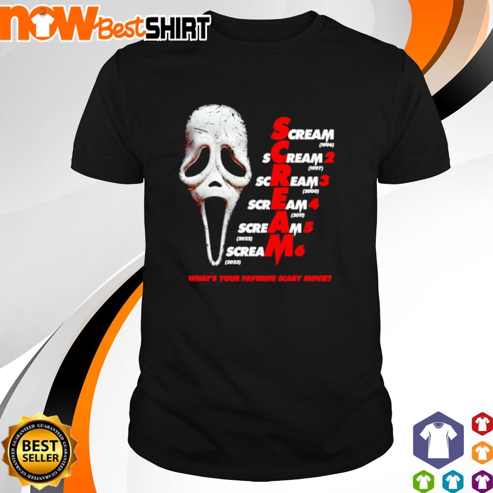 Scream Franchise 2023 what's your favorite scary movie shirt