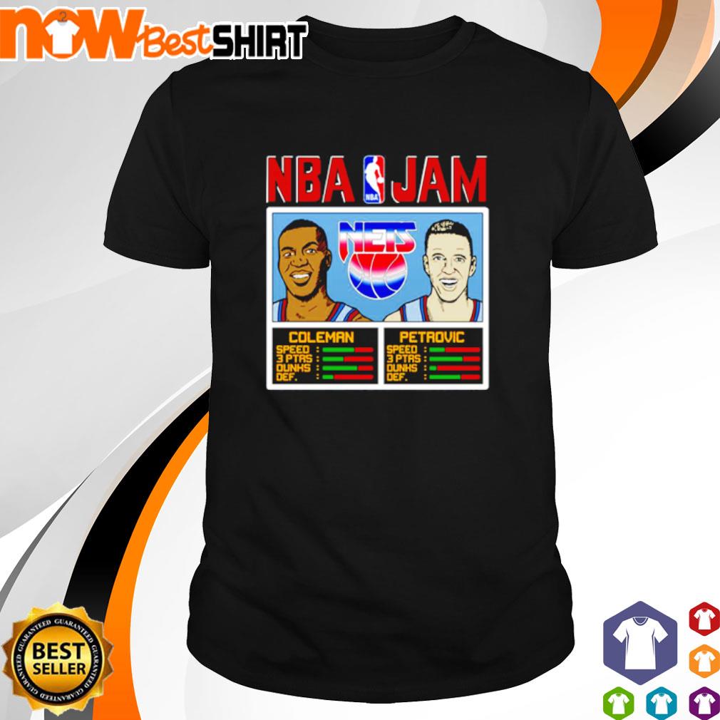 NBA Jam Nets Coleman and Petrovic basketball shirt