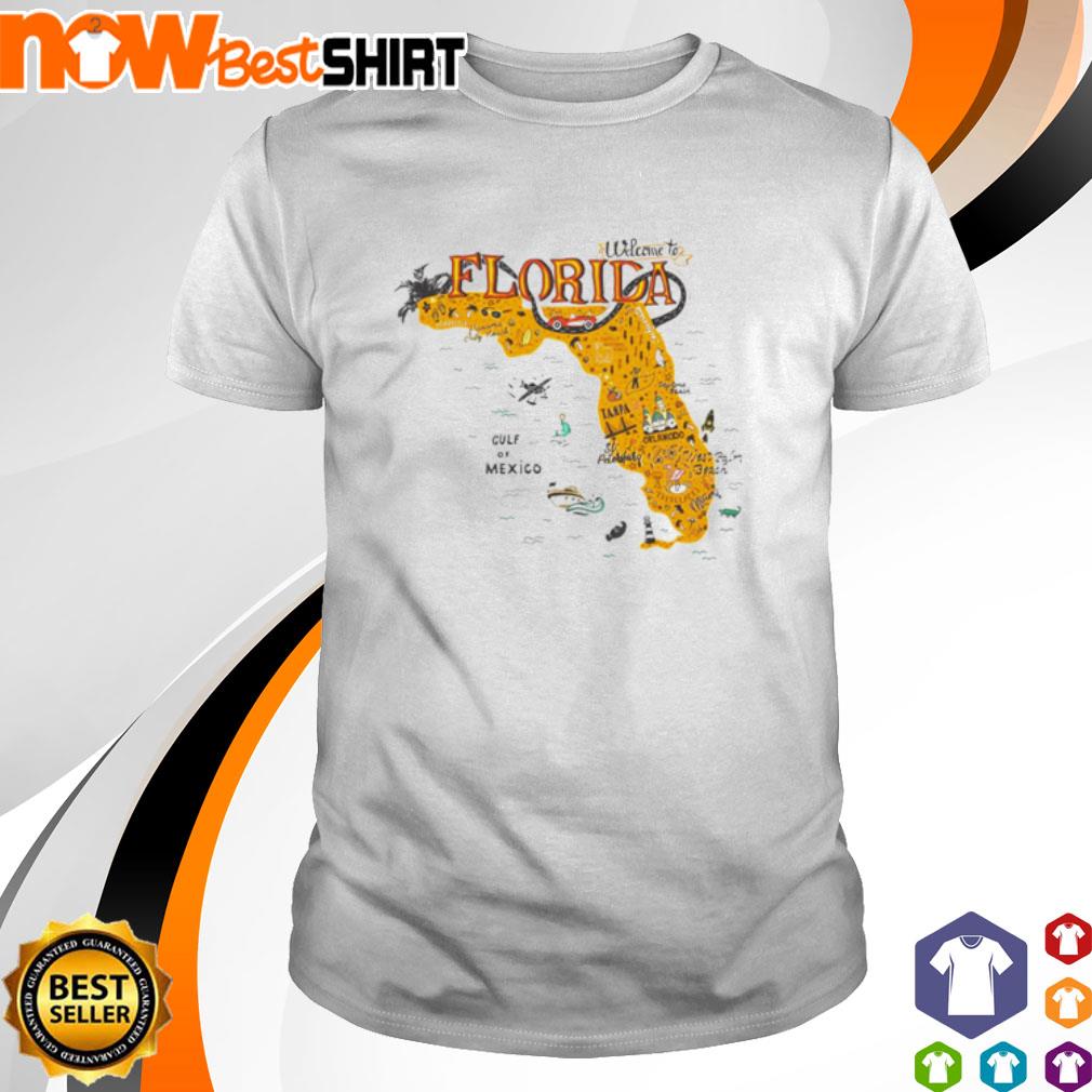 Welcome to Florida cool tourist map shirt