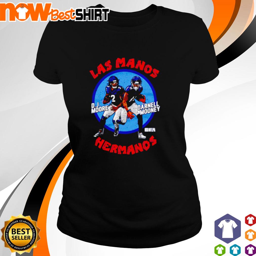 D.J. Moore & Darnell Mooney Chicago Las Manos Hermanos WHT shirt - Limotees