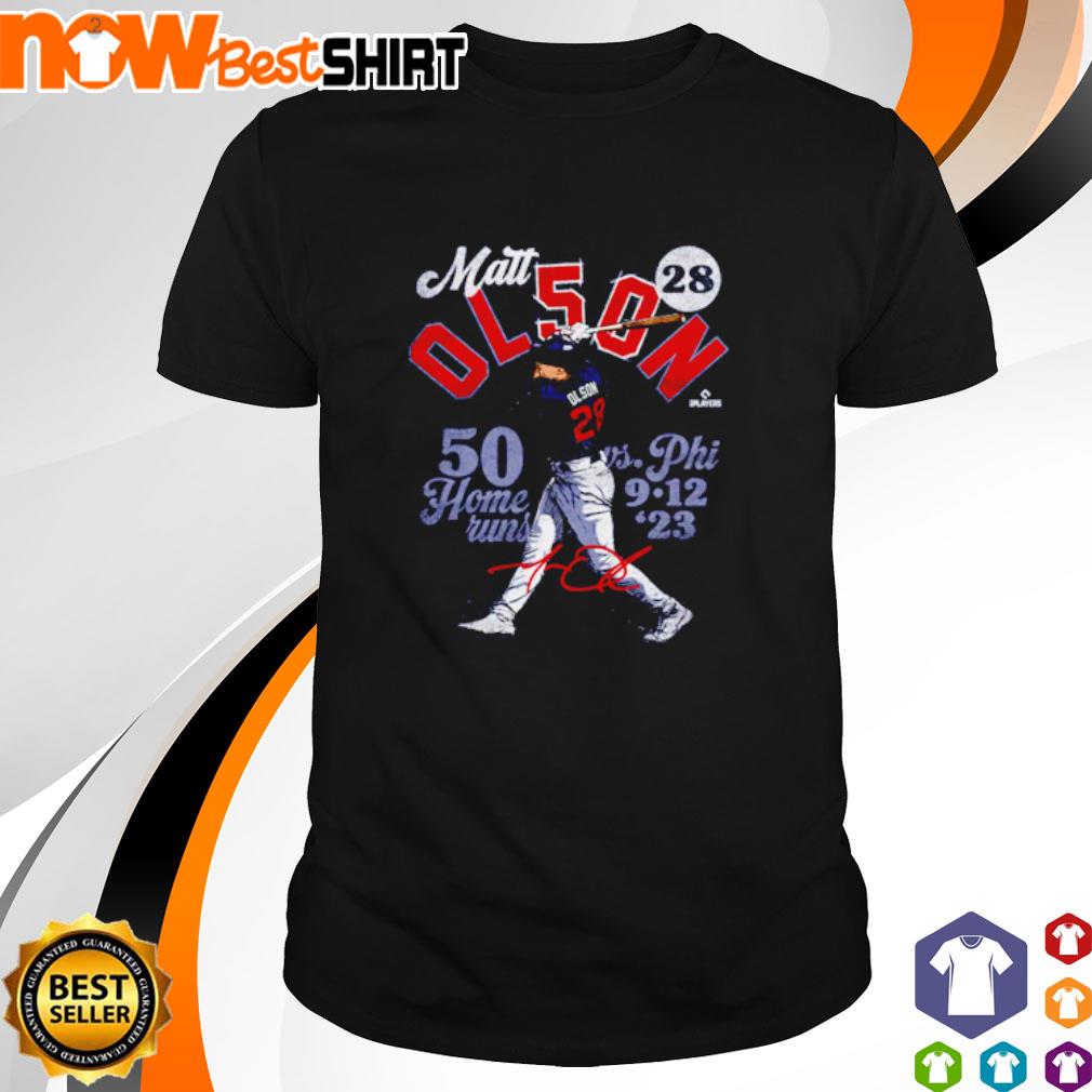 Official Matt olson atlanta 50 homers baseball T-shirt, hoodie, tank top,  sweater and long sleeve t-shirt