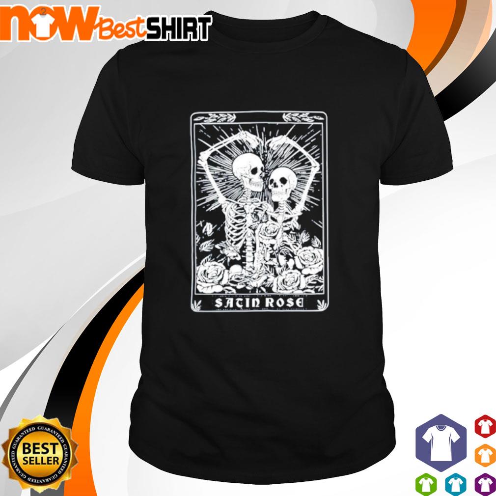 Skeleton and Letter sacin rose shirt