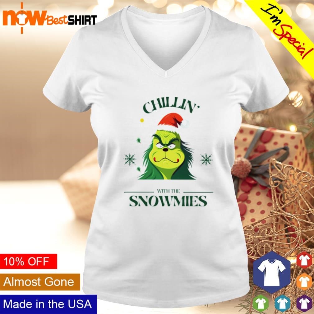 Grinch chillin' with the snowmies shirt ladies-tee