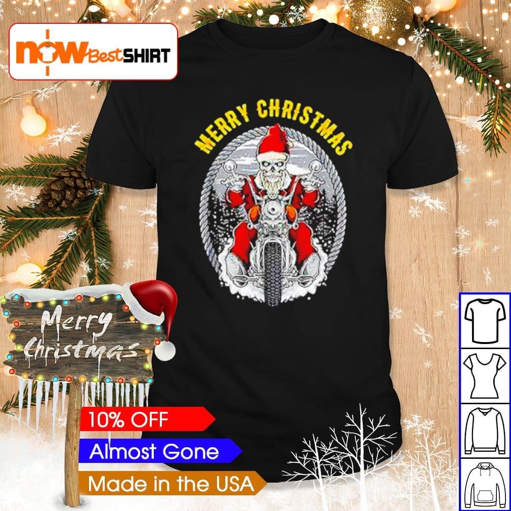 Merry Christmas santa claus riding motorcycle shirt