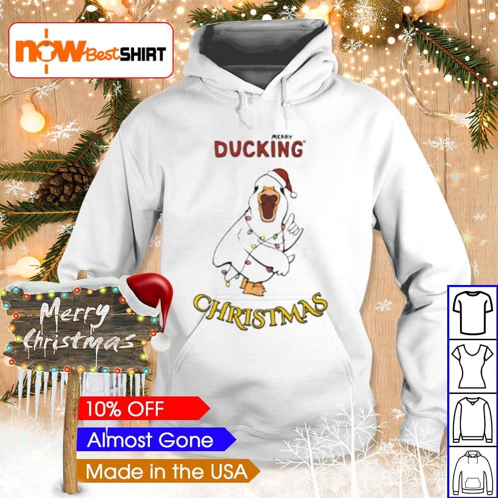 Merry ducking Christmas duck with knife shirt hoodie