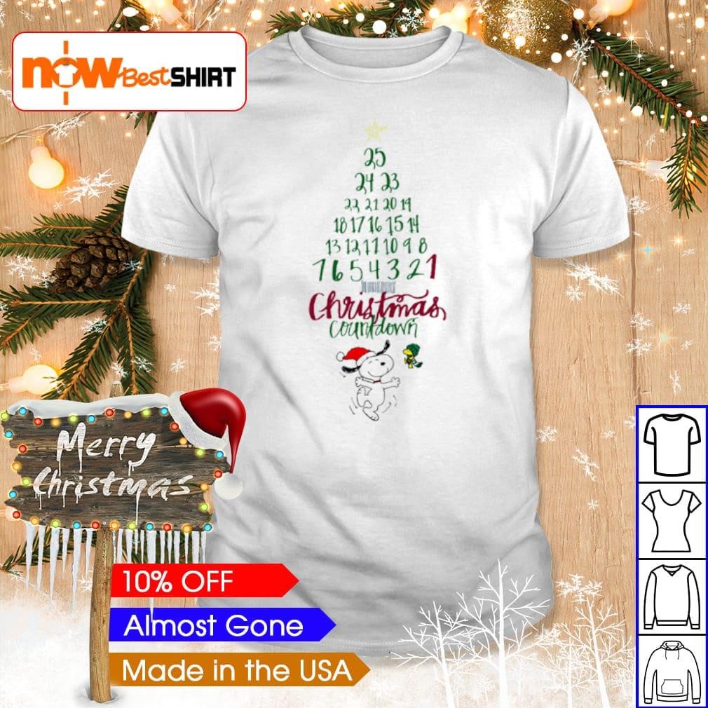 Snoopy and Woodstock Christmas countdown shirt