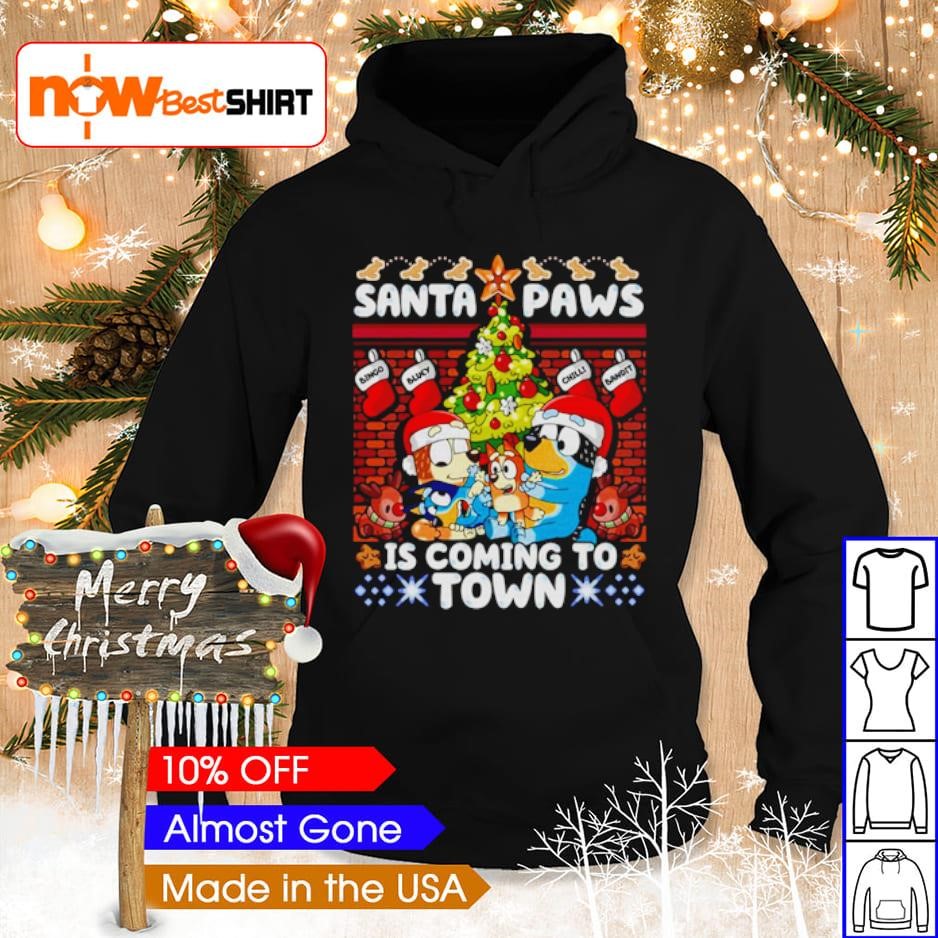 Santa Paws is coming to town Christmas sweater hoodie