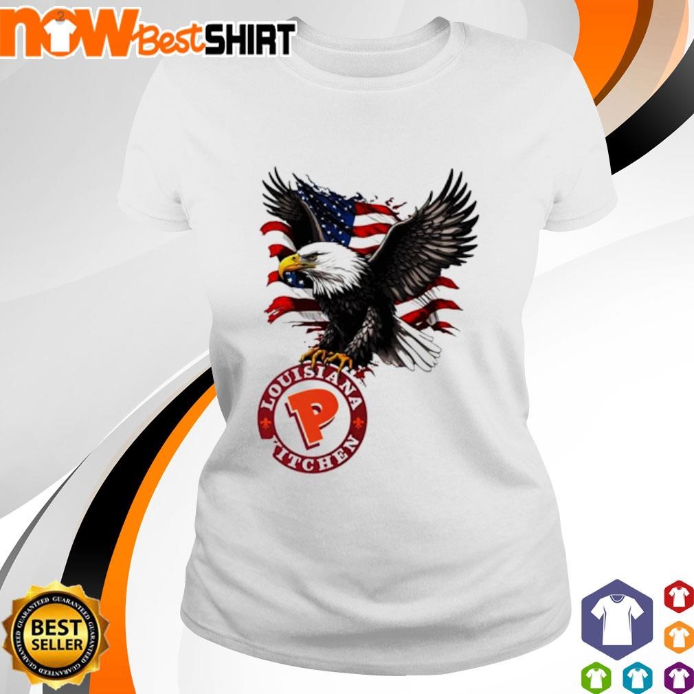 Eagle with American Flag Popeyes Louisiana Kitchen 2024 ladies-tee