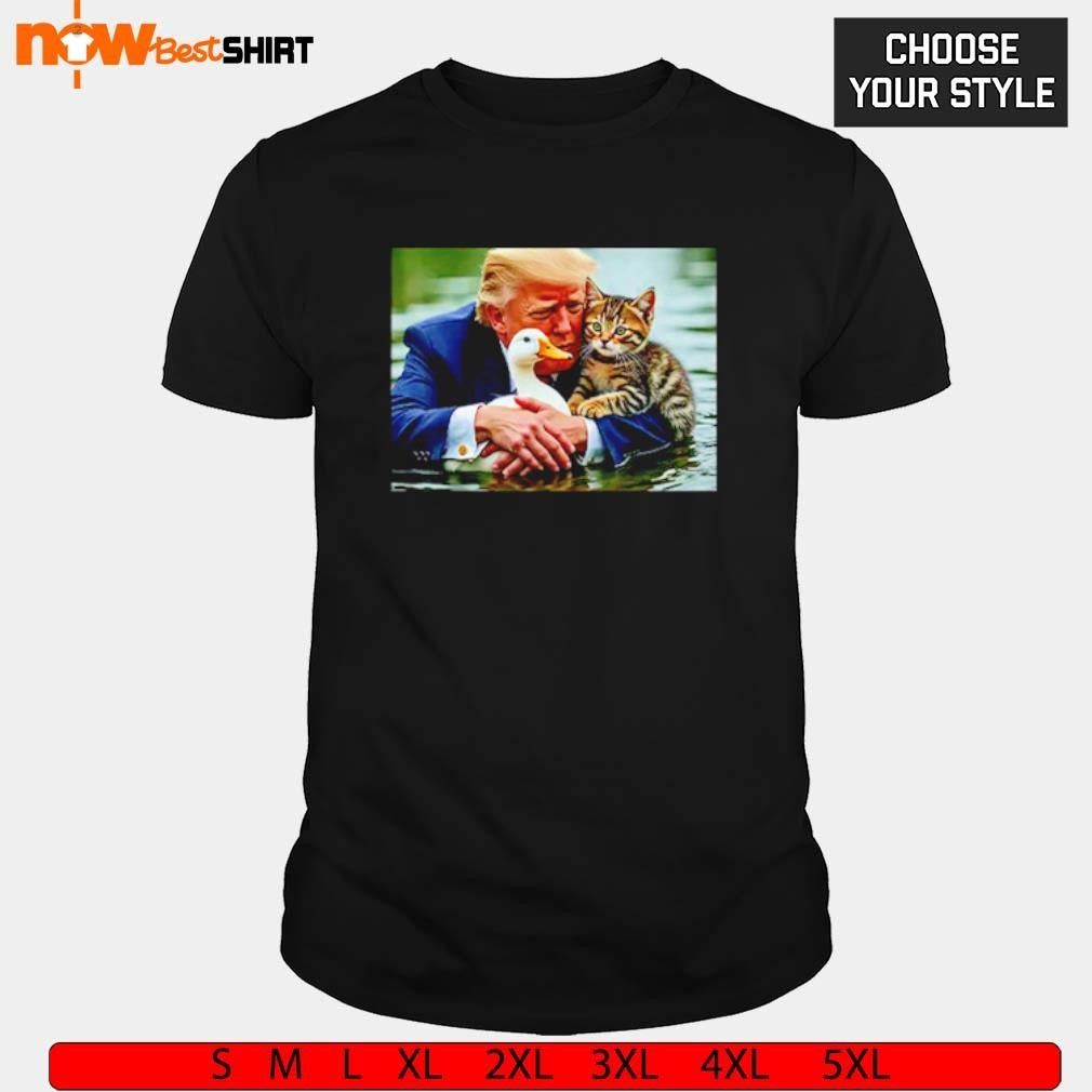 Donald Trump hug cats and Ducks memes shirt