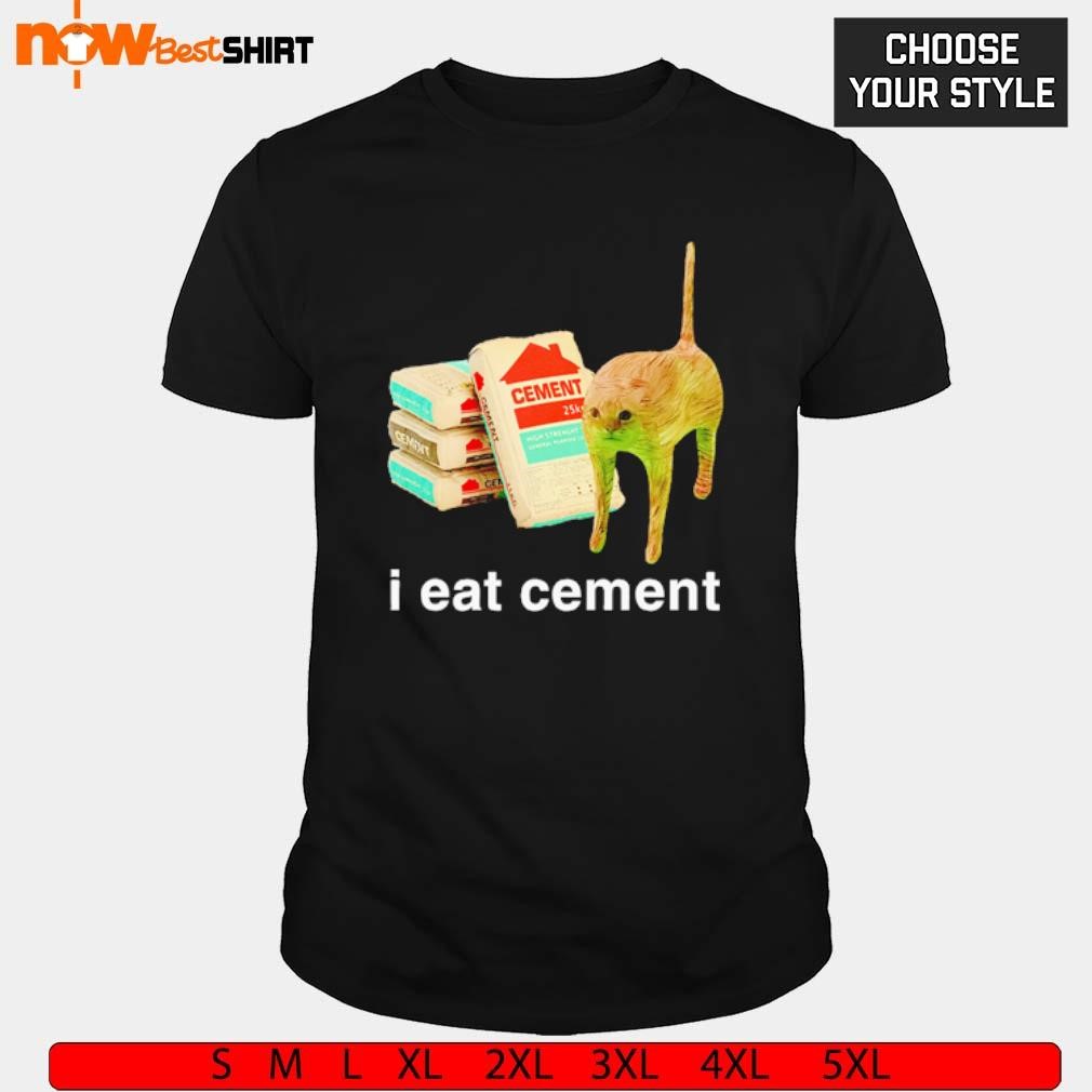 I eat cement cursed cat funn shirt