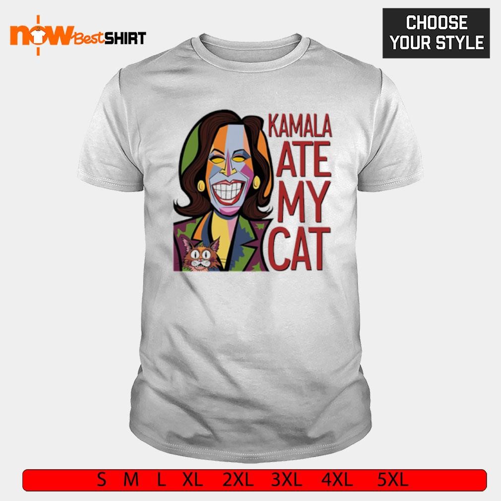 Kamala Harris and Scared Cat Satire ate my cat shirt