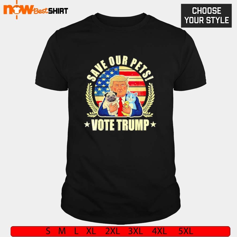 Save our pets vote Trump 2024 America Flag shirt