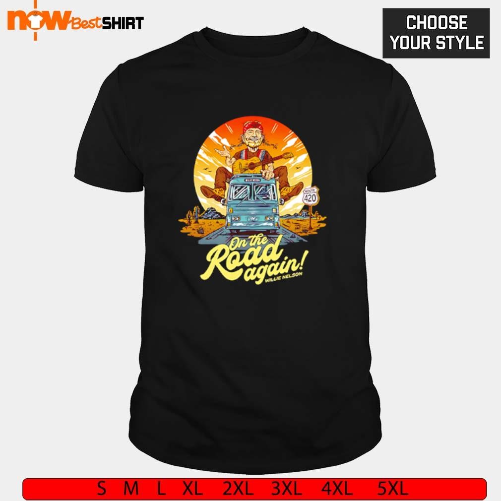 Willie Nelson on the road again retro shirt