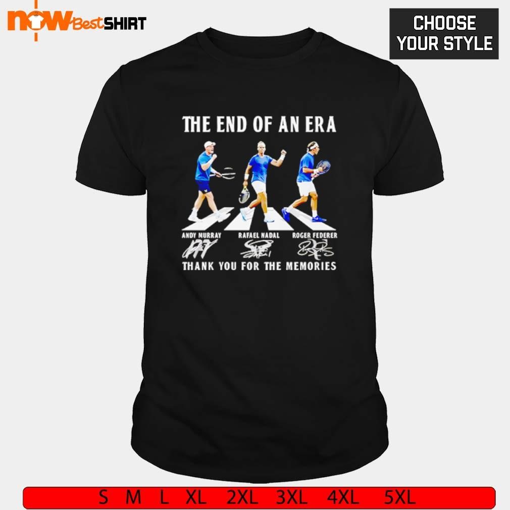 Rafael Nadal Andy Murray Roger Federer the end of an era signatures shirt